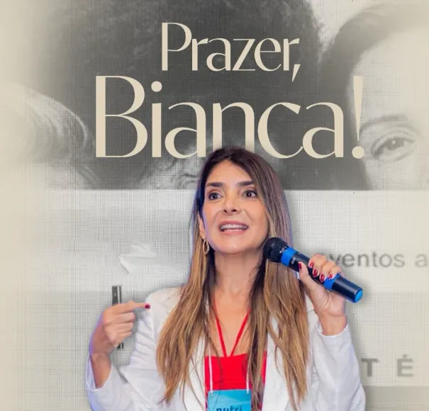 Bianca Innocencio em evento de nutrição